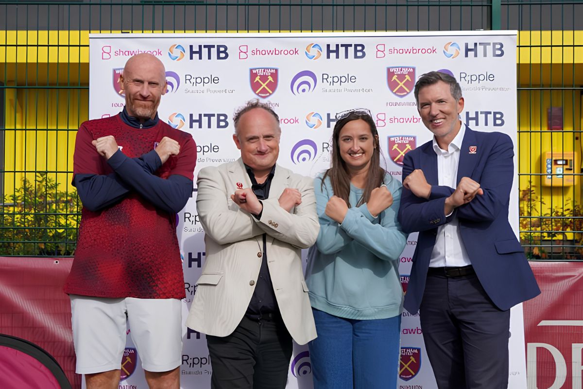 From left to right: James Collins, Mark Hedley, Alice Hendy MBE and Joseph Lyons